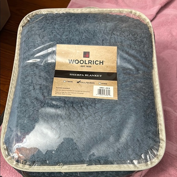 Woolrich Blue Sherpa Blanket